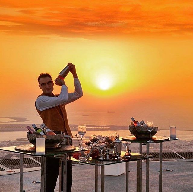 The @stregisabudhabi takes to new heights. Who do you think enjoys more...the guests or #bartenders?     @lenameier_