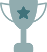 ícone de troféu roxo com uma estrela na frente